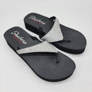 Skechers Rhinestone Sparkle Yoga Foam Flip Flop Women’s 10